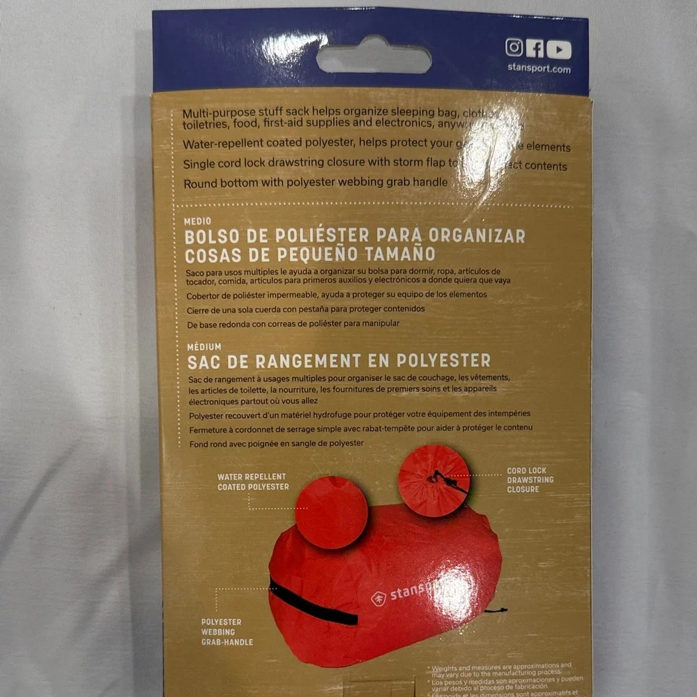 NEW in Box Stansport Medium Red Stuff Bag